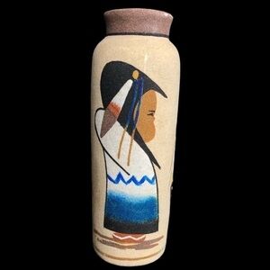 Navajo Tribe Pottery 9 1/2” vase signed J.Smith - scuffs